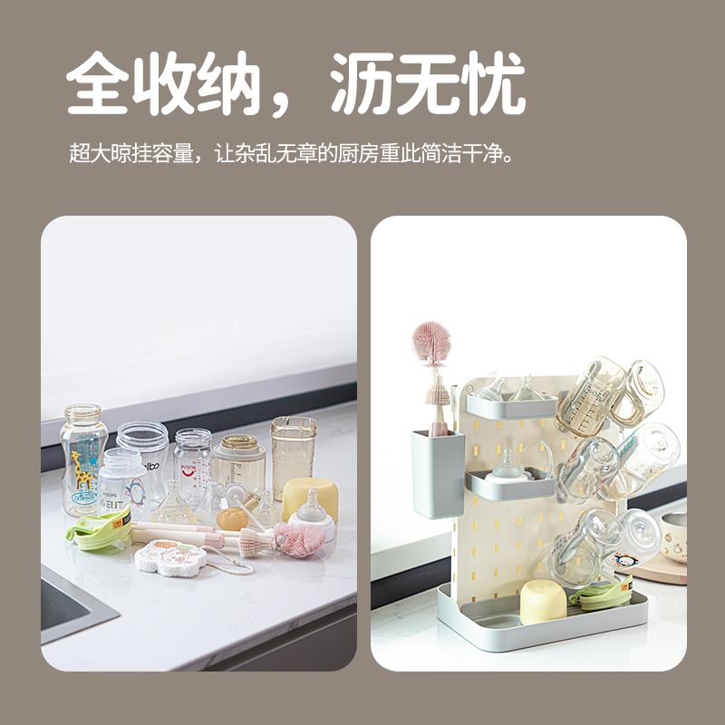 婴儿奶瓶沥水架家用宝宝水杯干燥架便捷晾干架子置物架挂放沥干器