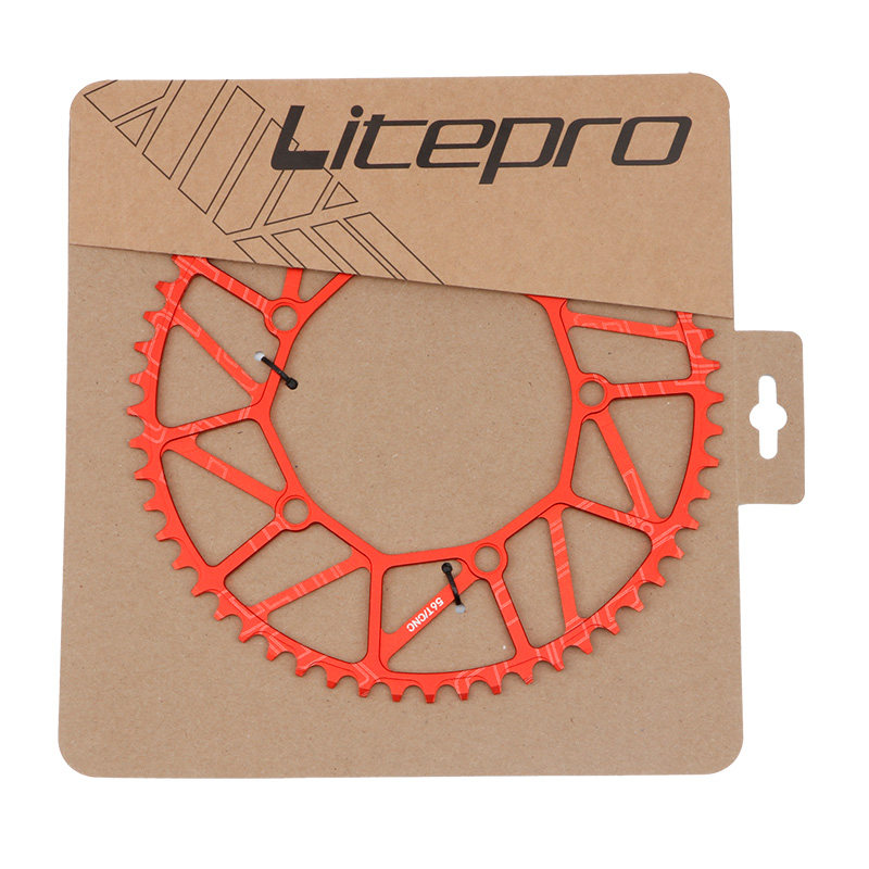 Litepro正负齿盘片46/50 52T 54T 56齿 58折叠车单盘改装曲柄牙盘