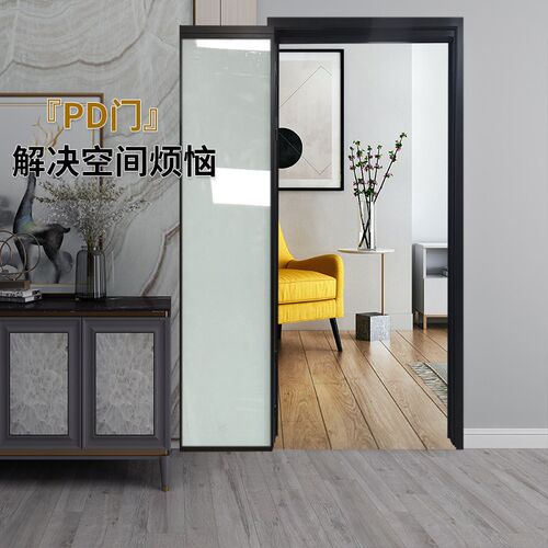 极窄pd门卫生间厨房三联动pt推拉门吊趟折门180度折叠门一体门