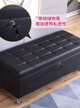 实体娃娃收纳箱储物凳娃娃收藏箱子带锁长条沙发服装店鞋店换鞋凳
