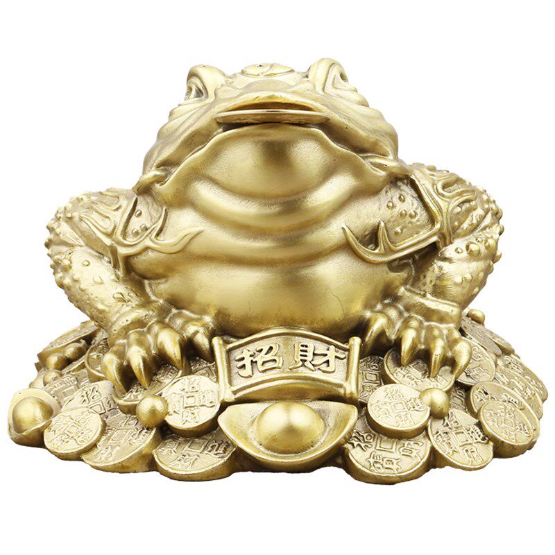 纯铜金蟾招财聚财摆件三足蟾蜍金蝉店铺办公室装饰客厅开业礼品