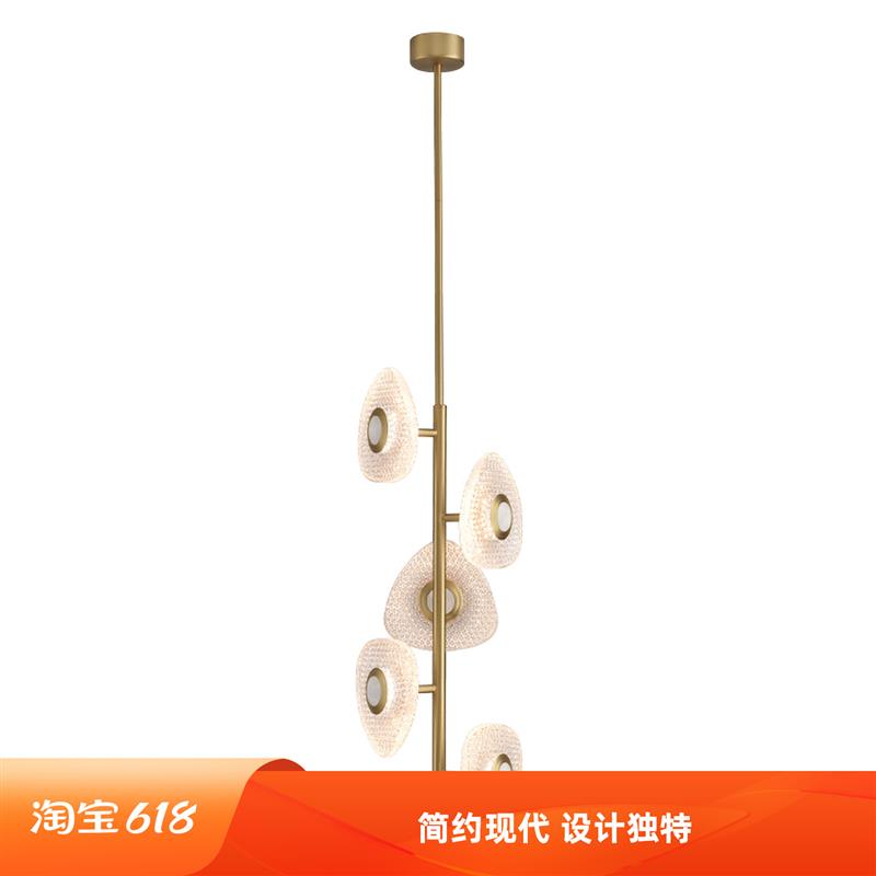 现代轻奢压克力水晶波纹理吊灯床头卧室样板房玄关设计师创意艺术