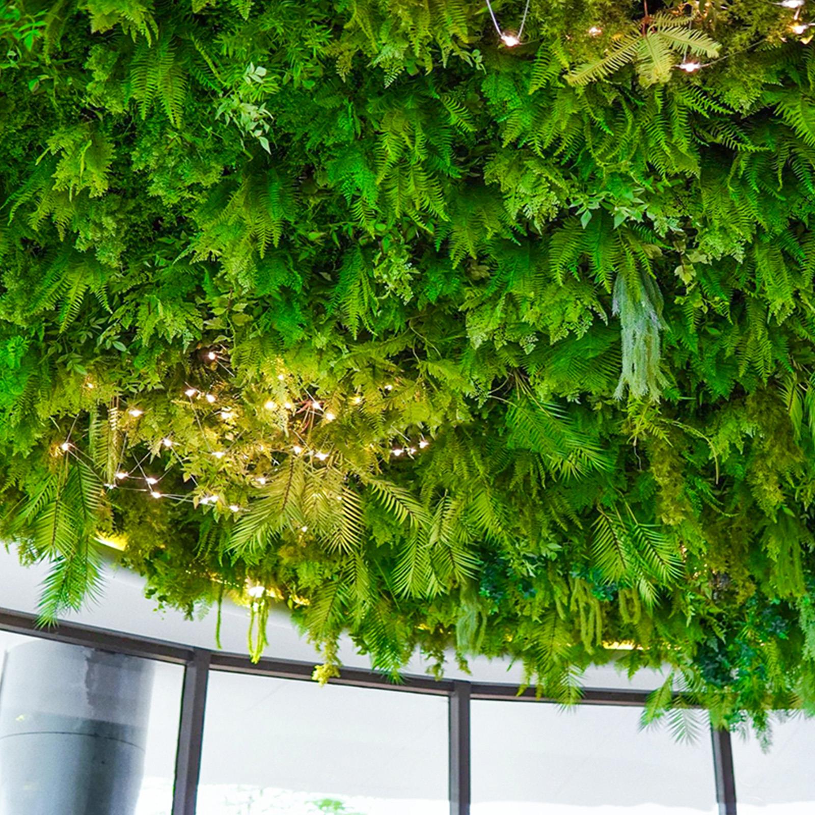 仿真绿植吊顶垂吊植物装饰天花板顶部造景塑料假花藤室内遮挡绿叶