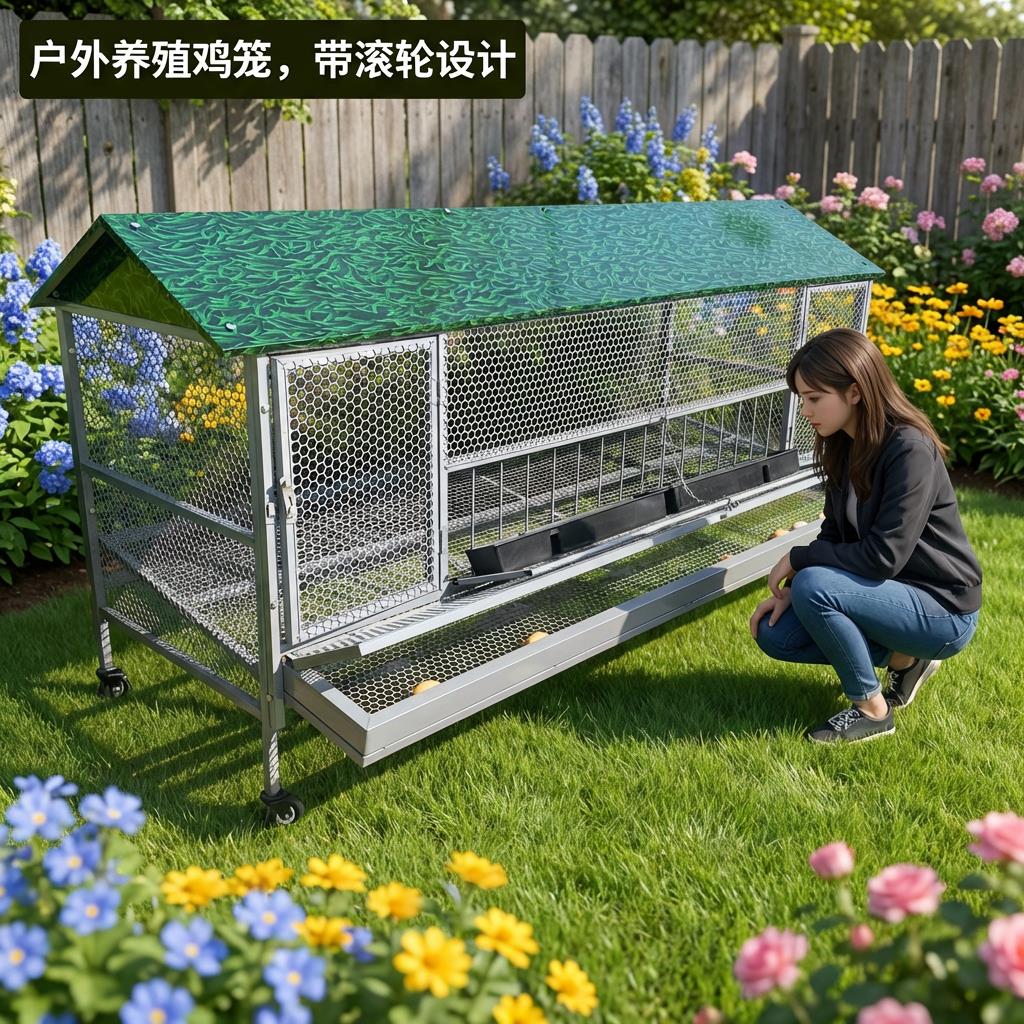 尖顶自动接蛋款室外家用防黄鼠狼饲养笼鸽子鸭兔芦鸡鹅下蛋养殖笼