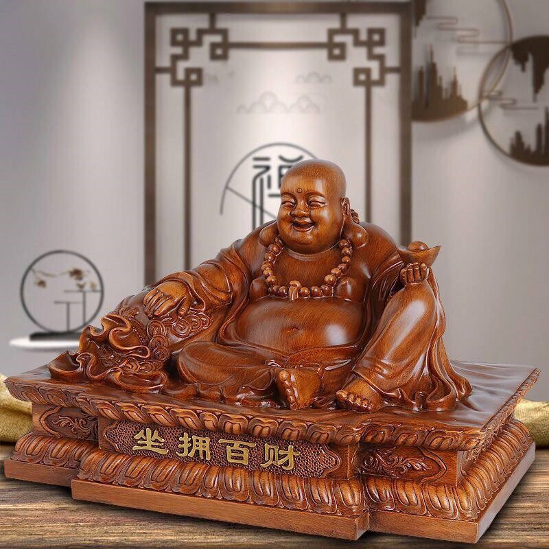 招财进宝大肚弥勒佛摆件 坐拥百财风水佛像 客厅玄关店铺开业礼品