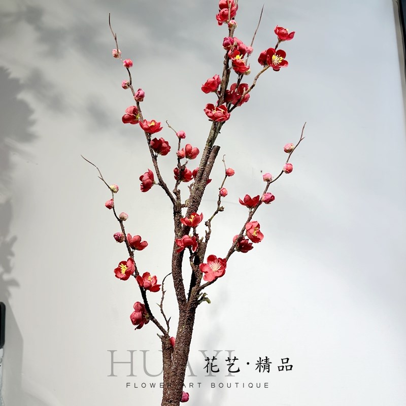 傲梅花仿真干支梅腊梅家居摆放新年装饰品红梅白梅树枝