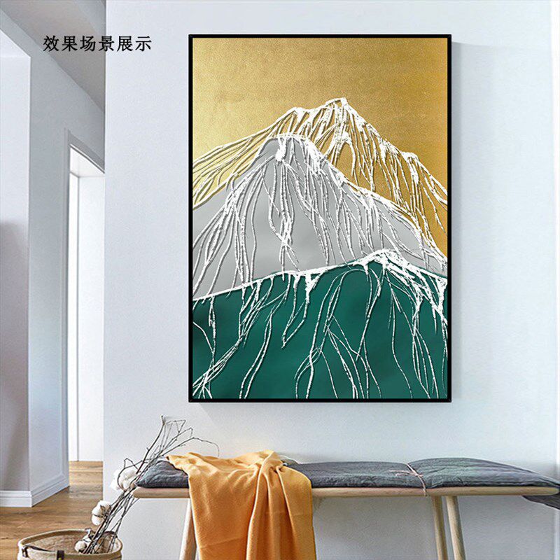 凹凸立体玑理画芯3D打印艺术微喷新中式简约抽象轻奢装饰酒店画