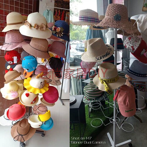 铁艺帽子架子展示架帽托可移动带轮多层袜子陈列架衣帽收纳架店铺