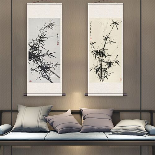 名家董寿平山水画花鸟画梅花图黄山图卷轴画丝绸画绢画宣纸仿古画