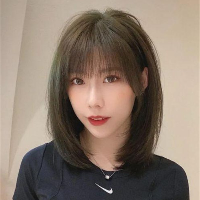 假发片女头顶真发刘海补发发片蓬松自然前额遮白发空气刘海假刘海