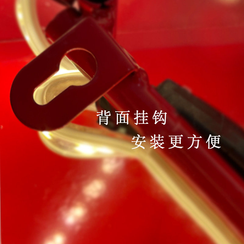 定制新中式铁艺立体发光壁挂五角星办公厅墙面装饰文化墙工艺品