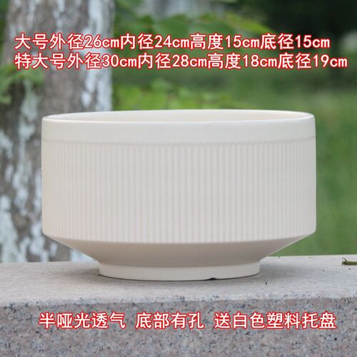 蝴蝶兰花盆陶瓷透气北欧简约月季兰花大口径30cm发财树虎皮兰花盆