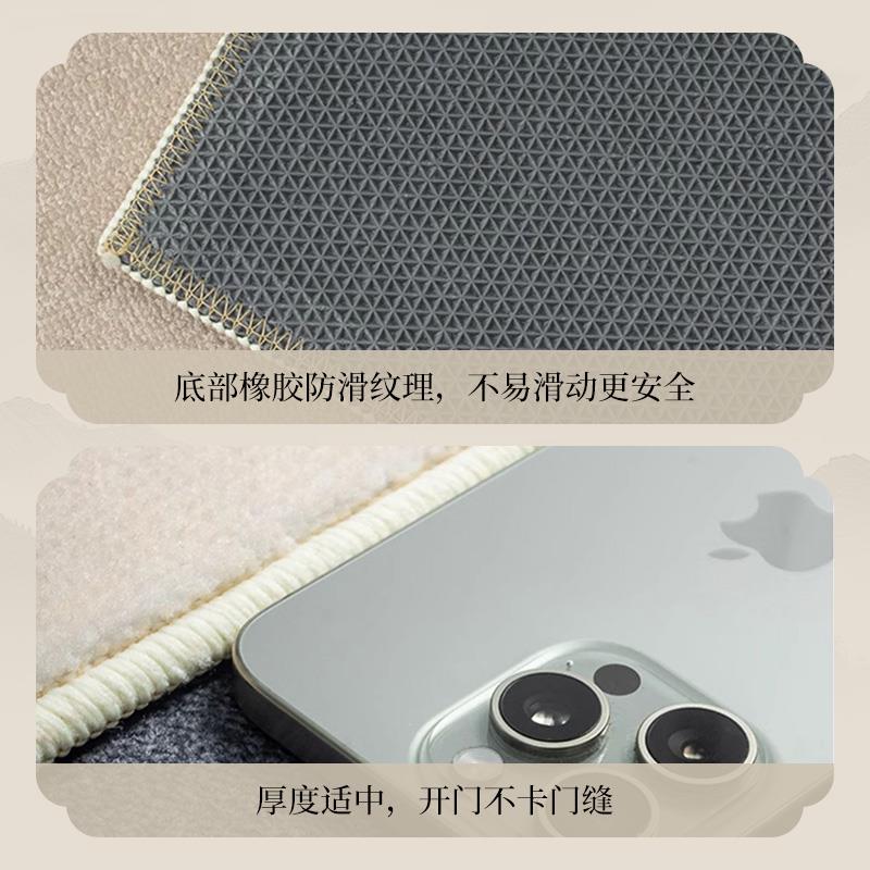 新中式黄色花卉地垫入户门垫进门窄长条地毯厨房阳台门口防水脚垫图片