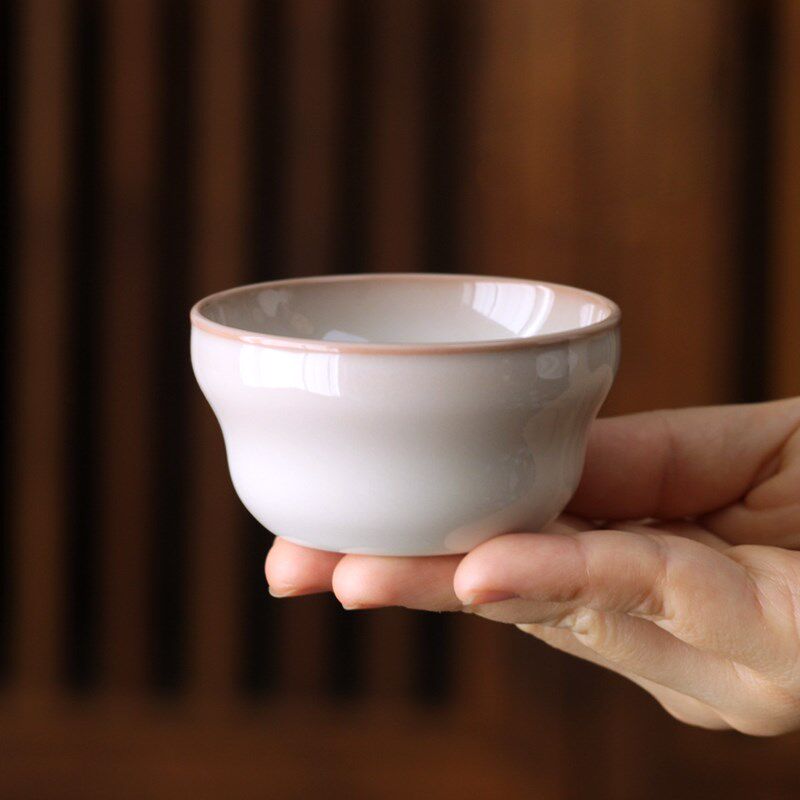 挑tea白桃果冻杯 主人杯茶杯 龙泉青瓷纯手工自留款茶道茶具