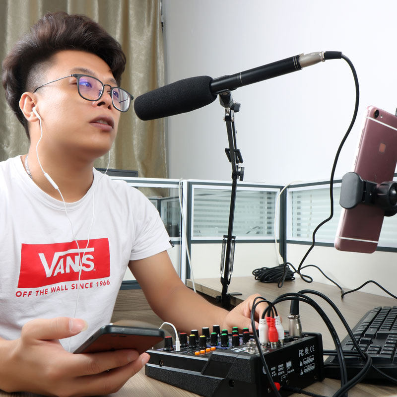 户外专业单反手机指向性降噪麦克风电脑k歌录音电容记者采访话筒