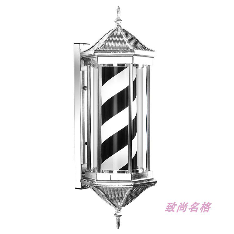 LED加亮理发店标志罗马复古美发转灯 户外挂壁落地玻璃防水发廊灯