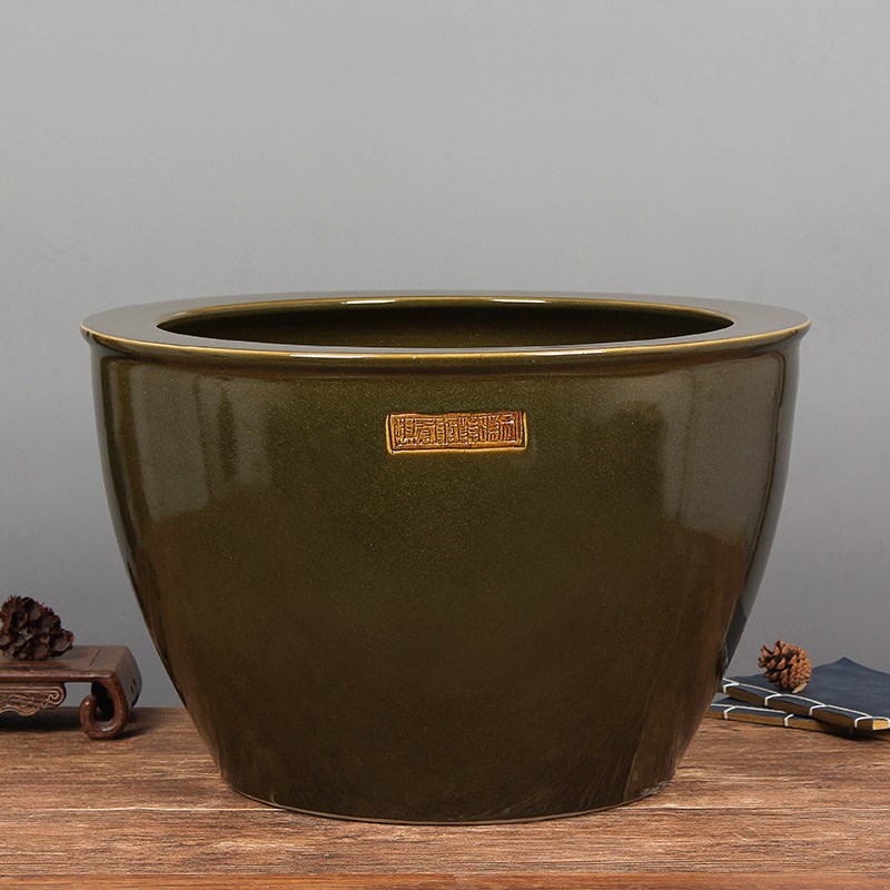 景德镇陶瓷仿古花盆特大号碗莲盆睡莲荷花缸阳台栽树盆客厅金鱼缸