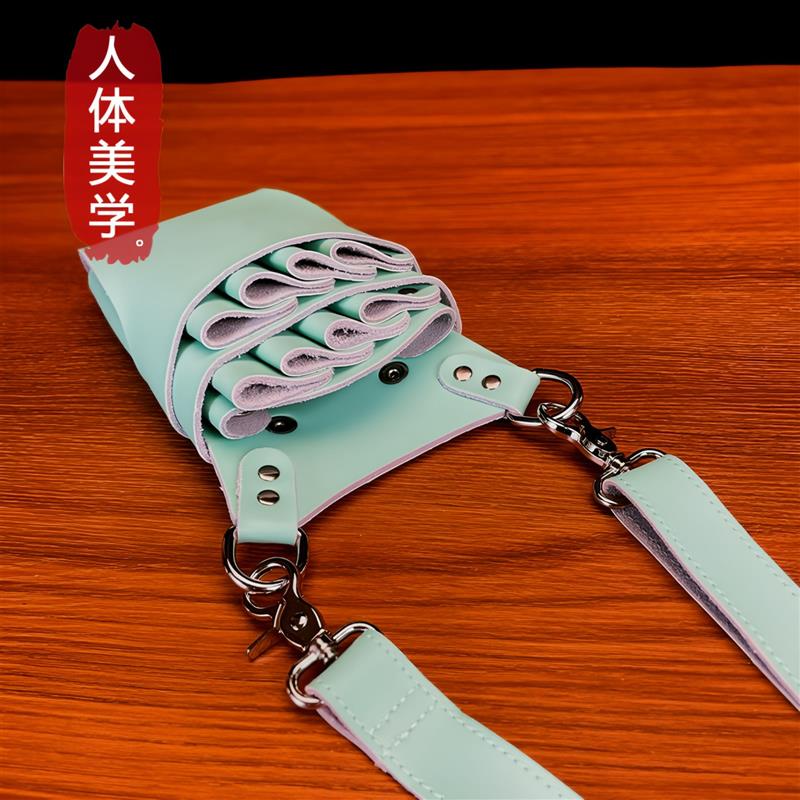 真皮发型师工具包腰包高端剪刀包宠物美容师牛皮剪子包大容量斜挎