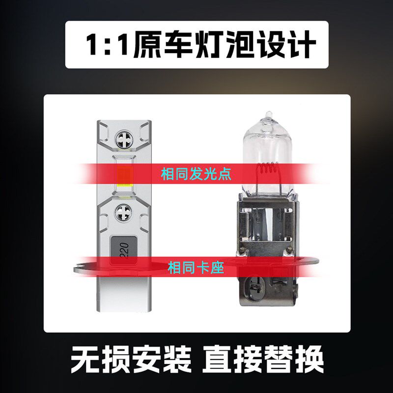 全新高亮汽车货车led前雾灯h3型号改装通用12v/24v白光黄光青柠光