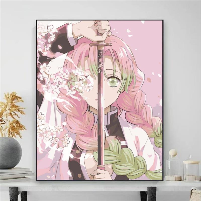 动漫鬼灭之刃满钻钻石画DIY手工黏贴画创意黏贴画二次元周边贴画