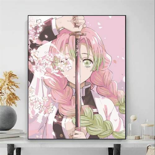 动漫鬼灭之刃满钻钻石画DIY手工黏贴画创意黏贴画二次元周边贴画