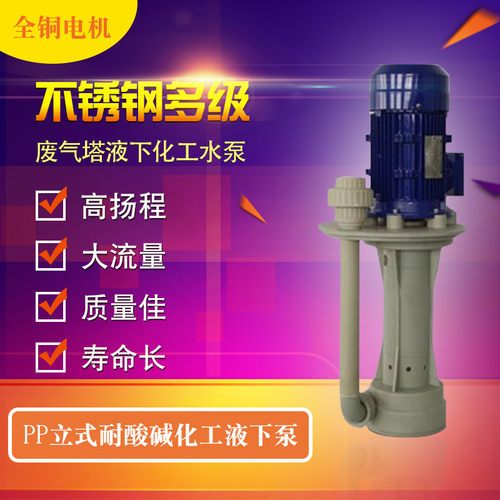 2.2KW 3HP PP立式耐酸碱化工液下泵,废气塔液下化工水泵胜川宝