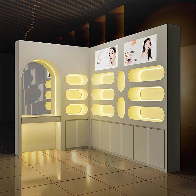 化妆品展示柜美容院护肤品展示柜美甲柜子美妆陈列架彩妆美容展柜