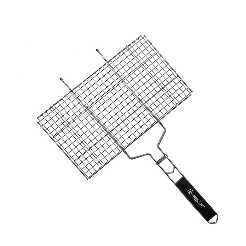 森林人家烧烤工具烧烤鱼夹烧烤夹子大号网加粗烤肉户外网用具夹板