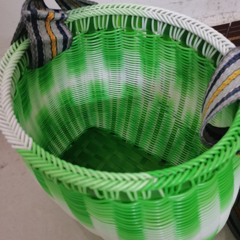 手工编织篮子塑料藤编手提包菜蓝水果篮购物筐收纳篓花篮背篓