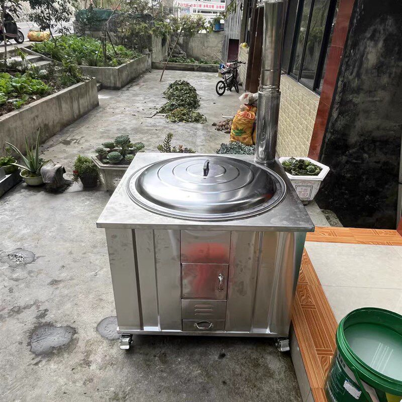 不锈钢柴火灶土灶大锅饭白钢地锅鸡灶台老式老年人灶台