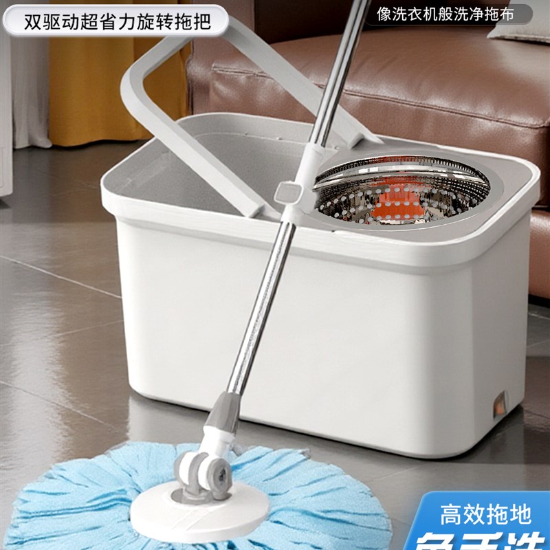 2025新品旋转拖把桶大号免手洗干湿两用加大加厚懒人拖把拖布墩布