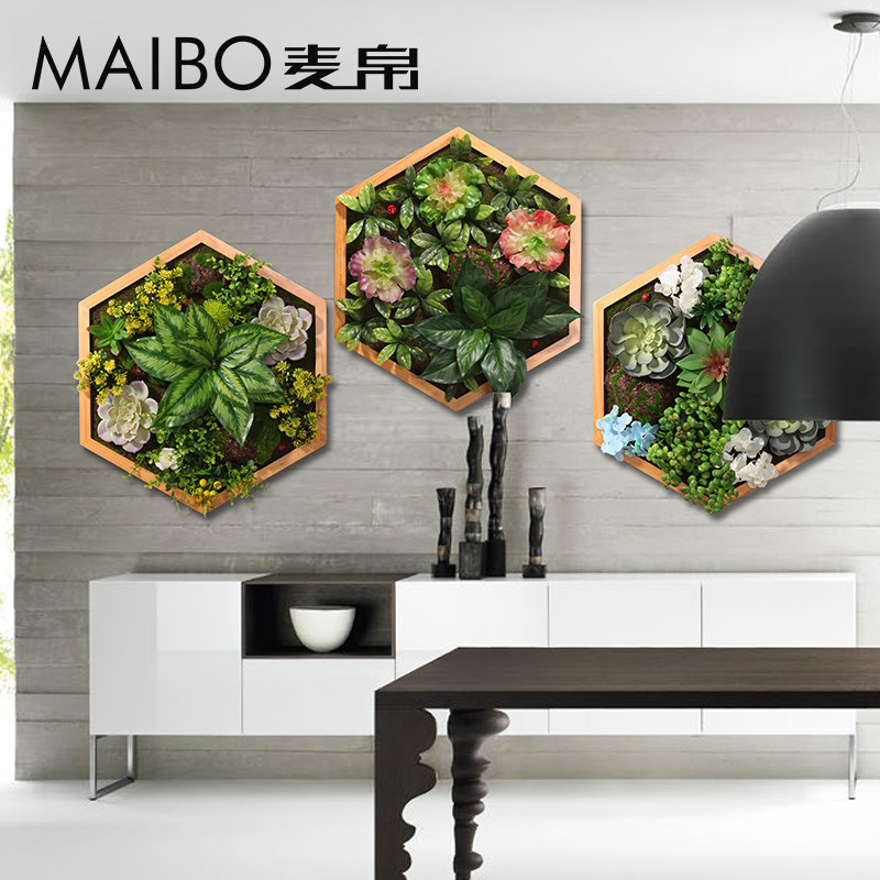 仿真多肉植物装饰画北欧家居绿植画墙饰客厅餐厅创意背景墙立体画