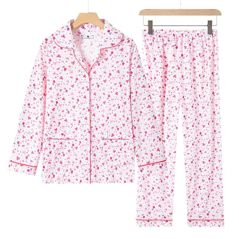妈妈睡衣女款2024新款春款奶奶夏季长袖家居服中老年老人套装春天
