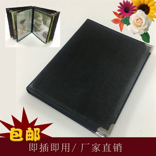 高档黑色菜谱制作菜单定制防水活页pvc插页日韩10页20面酒水单
