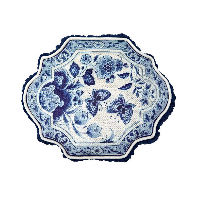偏爱集抱枕靠垫沙发靠枕休闲单椅腰枕新中式中国风青花汽车腰枕