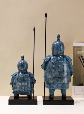 新中式国风搞笑复古兵马俑摆件客厅玄关电视柜酒柜装饰品乔迁礼物