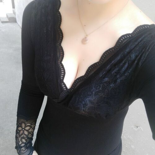 双面V领性感蕾丝长袖打底衫薄款发热女保暖内衣37度恒温美体秋衣