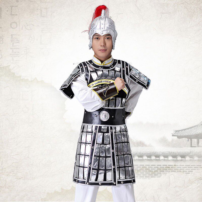 古装盔甲男古代将军士兵小兵武将戏服岳飞戚继光演出服装铠甲披风