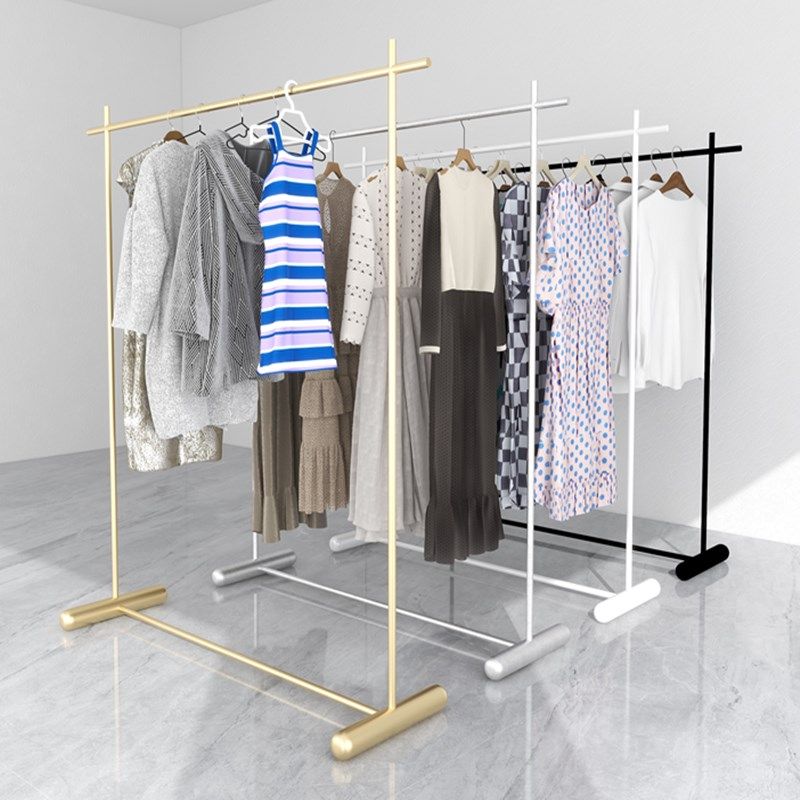 服装店展示架落地式女装货架金色挂衣架陈列组合店面侧挂专用架子