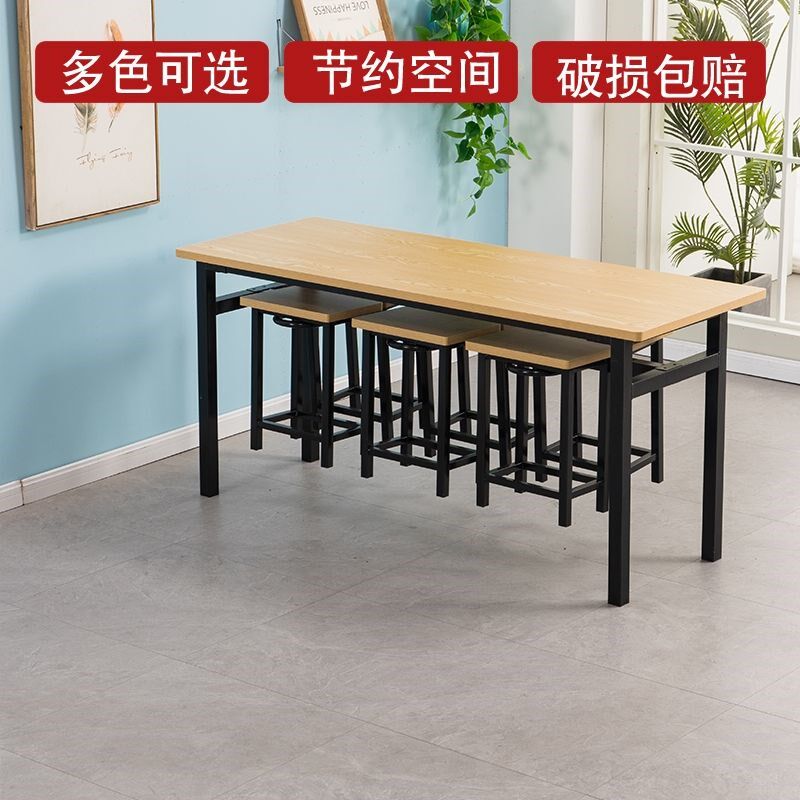定制员工食堂餐桌椅学校工厂餐厅4人6人经济型挂凳快餐桌椅组合