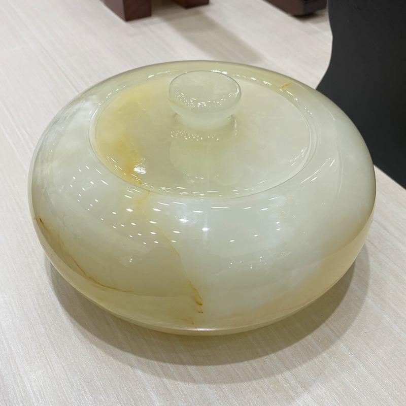 玉石茶叶罐糖果盅盒家居客厅书架酒柜摆件厨房家用高档装饰品礼品