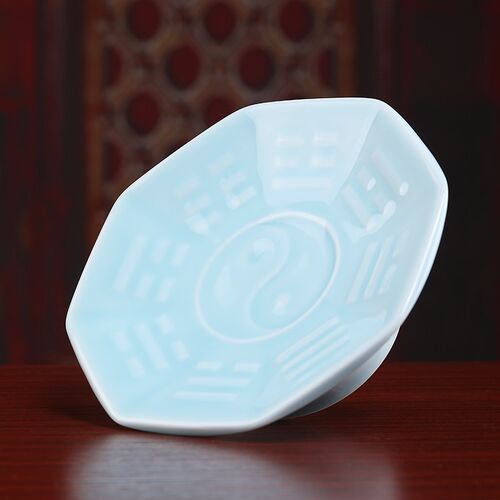戴玉堂太极八卦果盘供果盘陶瓷供盘上供水果盘家用供奉财神贡品盘