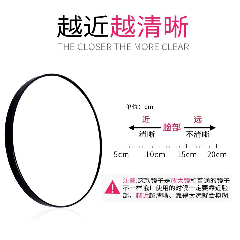 10倍放大化妆镜随身小镜子脸部放大美容镜拔粉刺毛孔去黑头便携镜