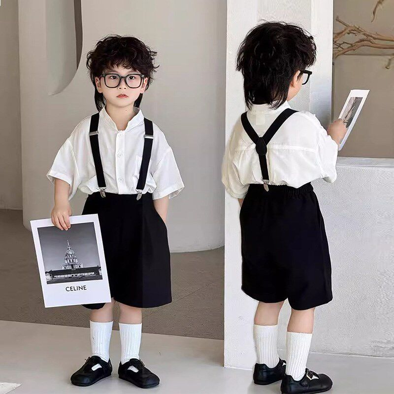 男童汉服新中式国2024夏季新款儿童西装马甲套装婚礼花童礼服休闲