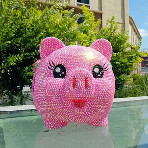 大号小猪防摔存钱罐硬币储蓄罐贴钻卡通储钱罐生肖猪猪节生日礼物