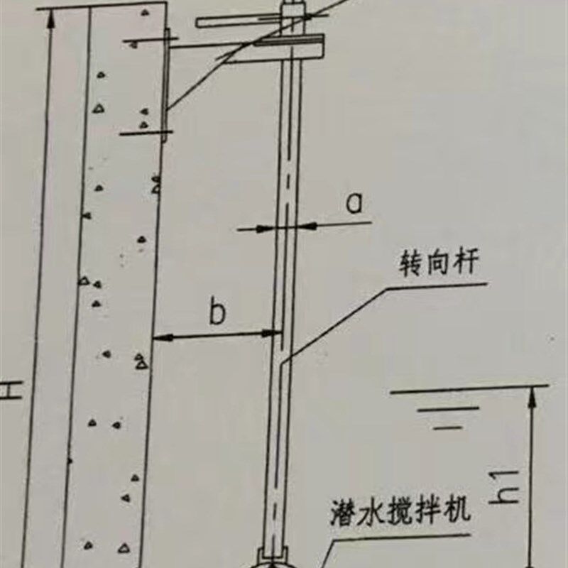 潜水搅拌机安装系统不锈钢方管低速推流器污泥回流泵安装支架4米