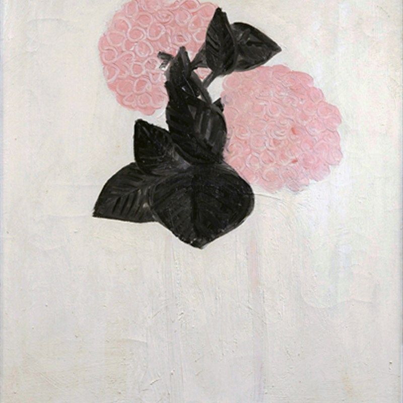 常玉油画复制白色花瓶绣球花 植物盆景装饰画客厅挂画花卉新中式