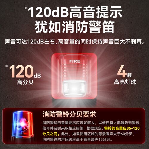 烟感应报警器警报器消防专用无线烟雾探测器商用火灾自动报警系统