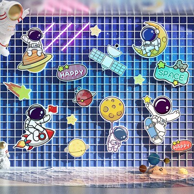 幼儿园楼梯墙面装饰扶手太空主题宇宙航天文化馆科技环创成品走廊