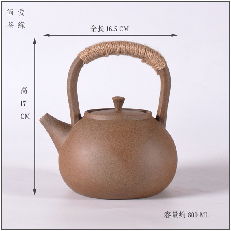 紫砂烧水壶提梁壶大号 日式粗陶侧把煮茶壶家用陶瓷功夫茶烧茶壶